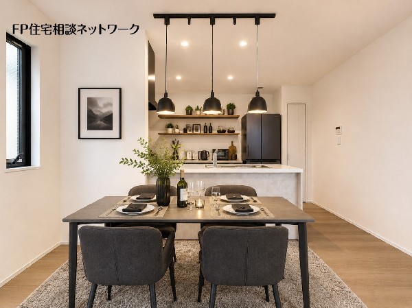 ■ダイニング■本画像はAIがCGで家具作成しており、実際の現地に家具は設置されておりません。また、販売価格に家具、小物等は含まれておりません。