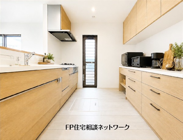 【キッチン】本画像はAIがCGで家具を作成しており、実際の現地に家具は設置されておりません。また、販売価格に家具等は含まれておりません。