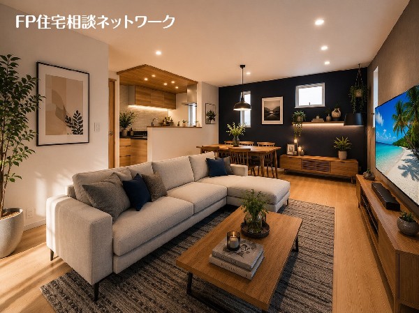 ■リビング■本画像はAIがCGで家具作成しており、実際の現地に家具は設置されておりません。また、販売価格に家具等は含まれておりません。