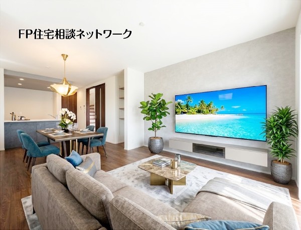 【LDK│17.2帖】  本画像はAIがCGで家具を作成しており、実際の現地に家具は設置されておりません。また、販売価格に家具等は含まれておりません。