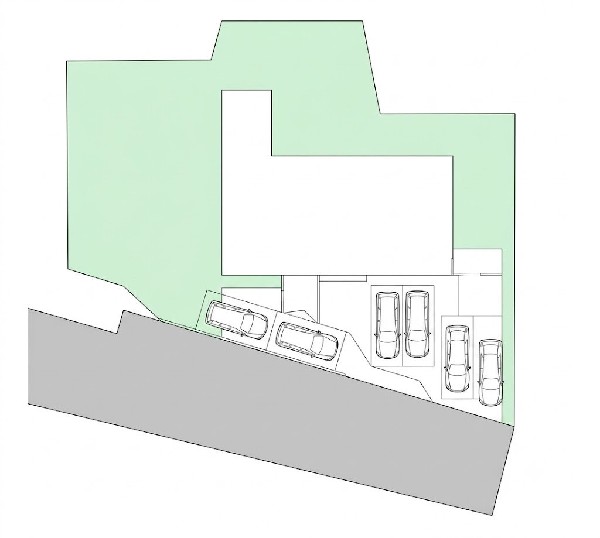 区画図:土地2000m2（690坪）以上の開放感。平屋や並列駐車4台も叶う自由設計。