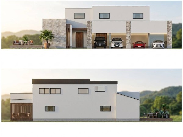 外観:参考プラン建物面積300ｍ2　建物参考価格5400万円（税込）