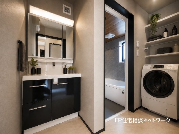 ■洗面所■本画像はAIがCGで家具作成しており、実際の現地に家具は設置されておりません。また、販売価格に家具、小物等は含まれておりません。