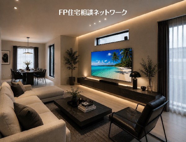 ■リビング■本画像はAIがCGで家具作成しており、実際の現地に家具は設置されておりません。また、販売価格に家具等は含まれておりません。