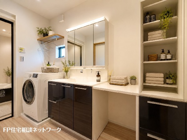 ■洗面所■本画像はAIがCGで家具作成しており、実際の現地に家具は設置されておりません。また、販売価格に家具、小物等は含まれておりません。