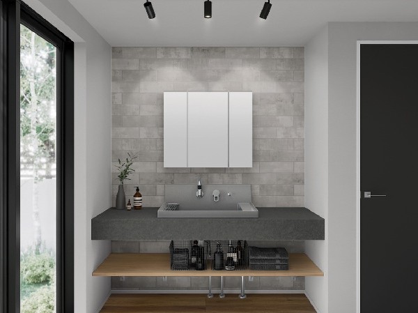 【プラン例　建物価格2400万円　建物面積100m2】  【Vivant標準装備　洗面台】  LIXIL カスタムバニティ