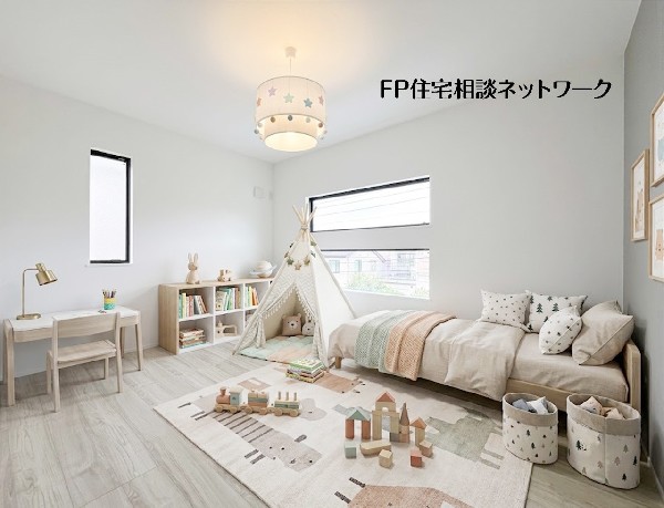 【洋室│5帖】  本画像はAIがCGで家具を作成しており、実際の現地に家具は設置されておりません。また、販売価格に家具等は含まれておりません。