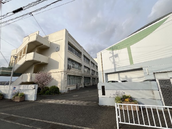 周辺環境:中川中学校(中川中学校創立70周年を記念して、全生徒を対象に公募で決まった中川中学校の公式キャラクターの、みどりんがいます。)