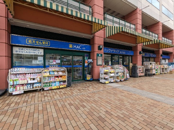 周辺環境:ハックドラッグ新子安店(医薬品や化粧品・生活用品を取り扱う便利なドラッグストア。調剤薬局があり、急な体調不良の時も安心です。)