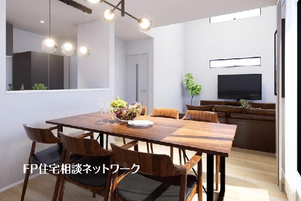 19.5帖の広々としたLDKは、3面採光により明るさをしっかり確保。家族が自然と集まる居心地の良い住空間です。