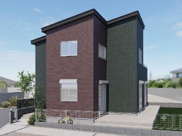 外観:閑静な住宅地に馴染む落ち着いた色合いの外観。長く愛着を持って住むからこそシンプルな色目に仕上げました