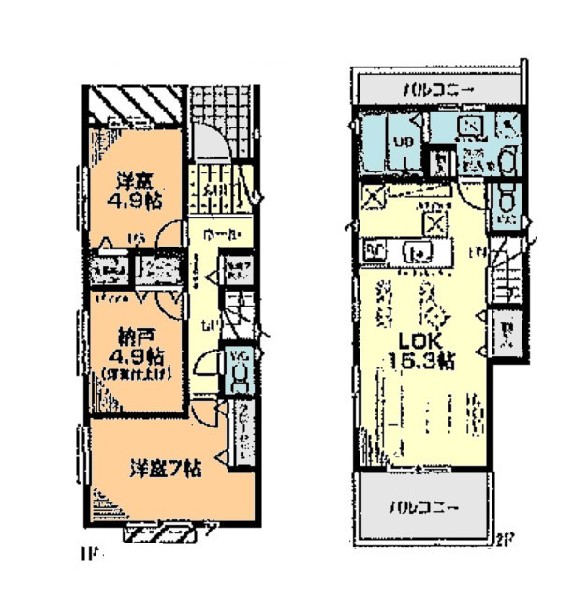 間取り:1号棟間取図