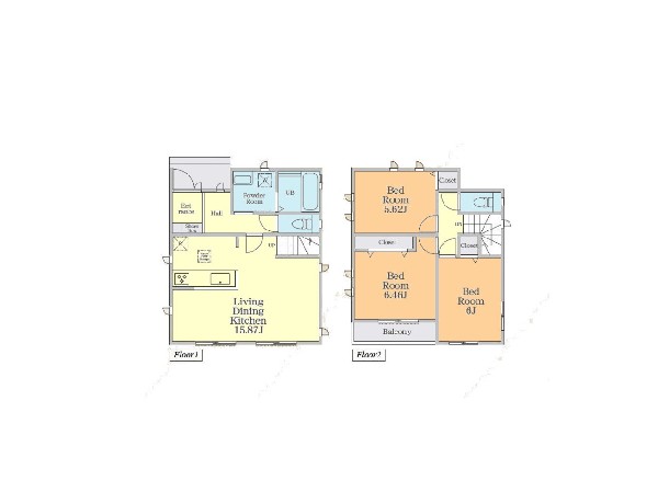 間取り:B号棟間取図