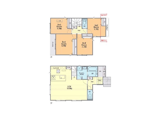 間取り:２号棟間取図