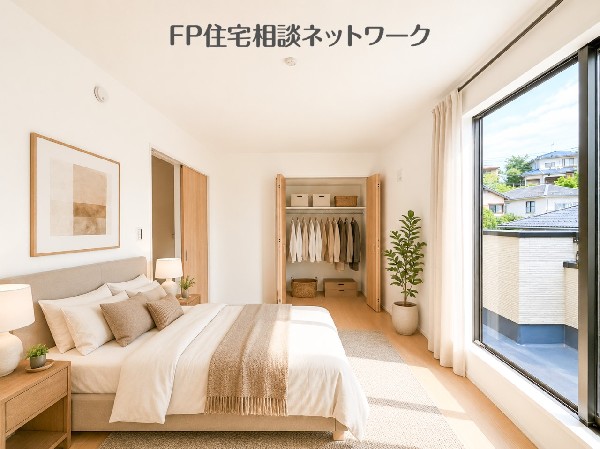 大窓と2面採光で一日中明るく暖かい！※画像はAI加工のため家具等はなく価格に含みません。