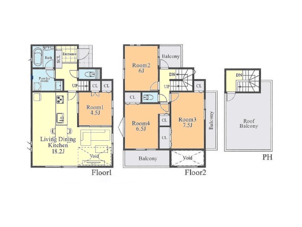 間取り:H号棟間取図