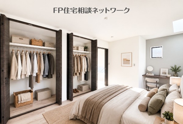 収納力が豊富なクローゼット（本画像はAI加工済みであり、現地に家具等はなく価格にも含まれていません）