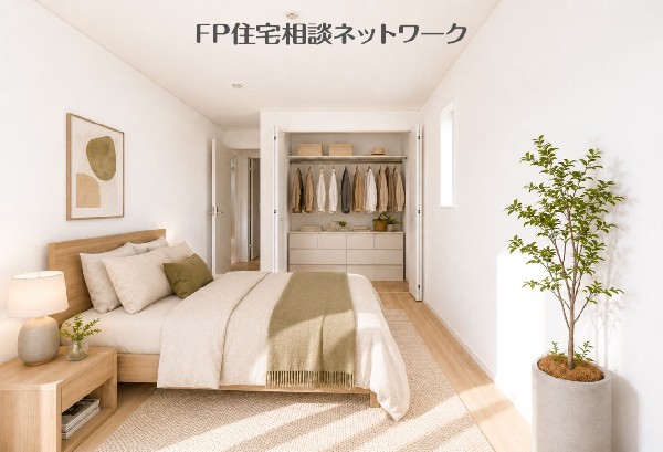 大きな窓から光が長時間差し込む、あたたかな居室。（※画像はAI CG加工となり家具は含まれません）