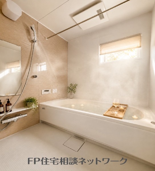 広い浴槽でリフレッシュ♪（本画像はAI加工済みであり、家具等はなく価格にも含まれていません）  