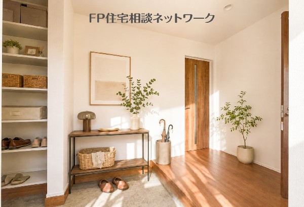 シューズインクローゼットですっきり♪（本画像はAI加工済みであり、家具等はなく価格にも含まれていません）  
